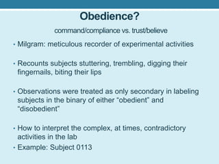 Social Psychology -- Stanley Milgram on Obedience | PPTX