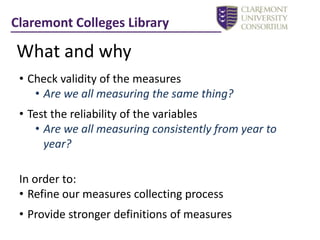 Claremont Colleges LibraryWhat and whyCheck validity of the measures