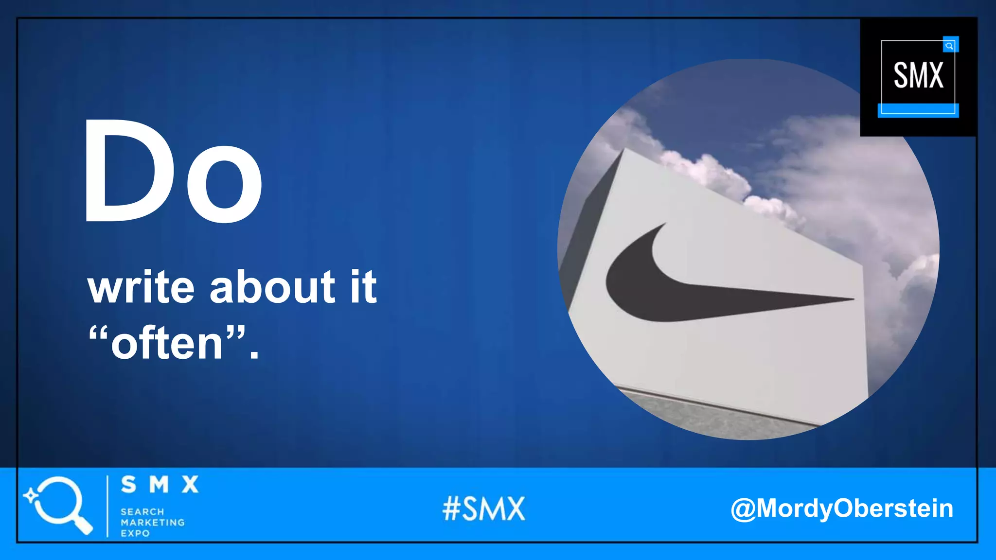 write about it
“often”.
Do
@MordyOberstein
 