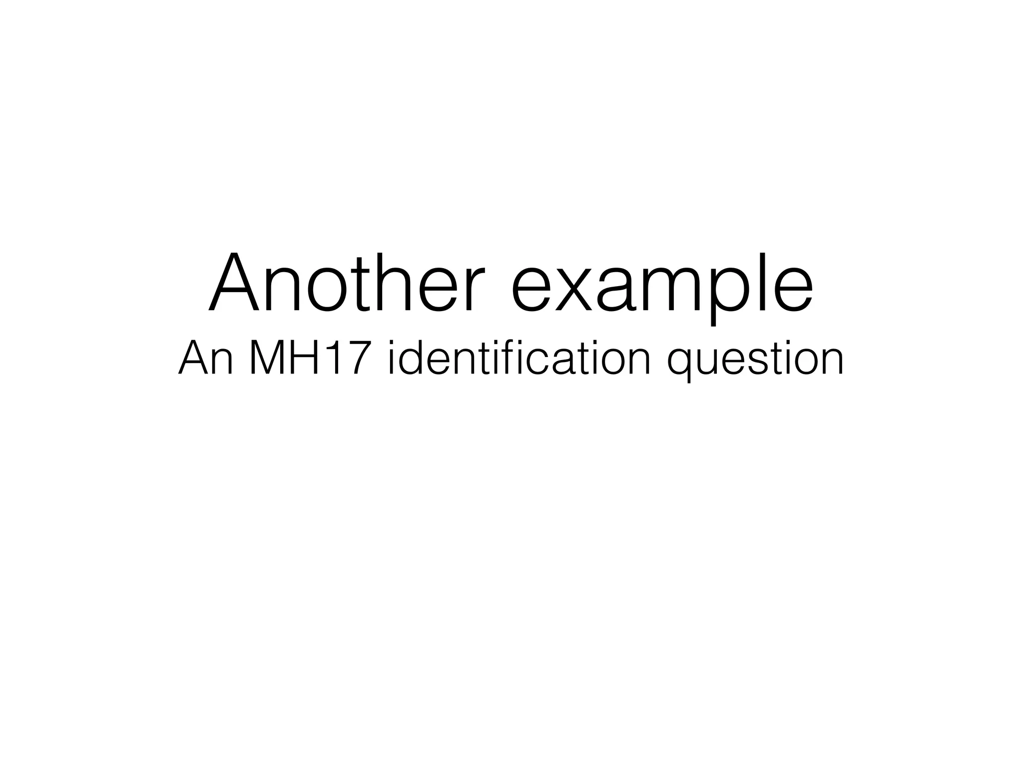 –Ate Kloosterman
A practical question from the NFI:
It is a Y-chromosome identiﬁcation case (MH17 disaster).
A nephew (in the paternal line) of a missing male individual and the unidentiﬁed victim share the
same Y-chromosome haplotype.
The evidential value of the autosomal DNA evidence for this ID is low (LR=20).
The matching Y-str haplotype is unique in a Dutch population sample (N=2085) and in the
worldwide YHRD Y-str database (containing 84 thousand proﬁles).
I know the distribution of the haplotype frequencies in the Dutch database (1826 haplotypes)
Distribution of haplotype frequencies
Database frequency of haplotype 1 2 3 4 5 6 7 13
Number of haplotypes in database 1650 130 30 7 5 2 1 1
 