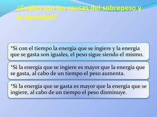 ¿Cuáles son las causas del sobrepeso y
la obesidad?