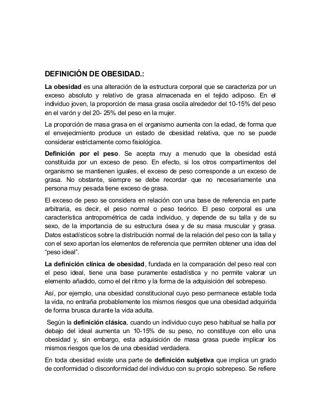 La Obesidad y la Bioquímica del Ejecicio Físico La Obesidad y la Bioquímica del Ejecicio Físico