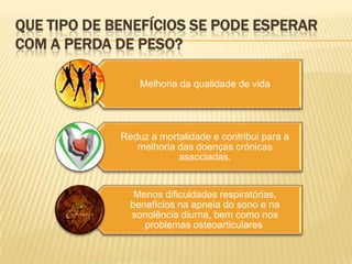 Que tipo de benefícios se pode esperar com a perda de peso?