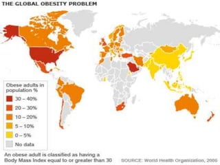 Mapa da obesidade pelo mundo
 