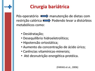 DislipidemiasDislipidemias
Modificações no metabolismo lipídico desencadeiam
alterações nas concentrações das lipoproteínas plasmáticas
Modificações no metabolismo lipídico desencadeiam
alterações nas concentrações das lipoproteínas plasmáticas
Elevação dos níveis de lipoproteína aterogênicas (LDL, IDL,
VLDL, remanescentes de quilomícrons)
Elevação dos níveis de lipoproteína aterogênicas (LDL, IDL,
VLDL, remanescentes de quilomícrons)
e/oue/ou
Níveis sanguíneos aumentados de triglicéridesNíveis sanguíneos aumentados de triglicérides
e/oue/ou
Níveis sanguíneos reduzidos de HDLNíveis sanguíneos reduzidos de HDL
 