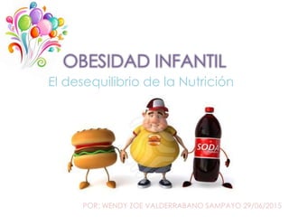 El desequilibrio de la Nutrición
POR: WENDY ZOE VALDERRABANO SAMPAYO 29/06/2015
 