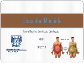 Obesidad Mórbida
Laura Gabriela Domínguez Domínguez

              4010

            19/02/13
 