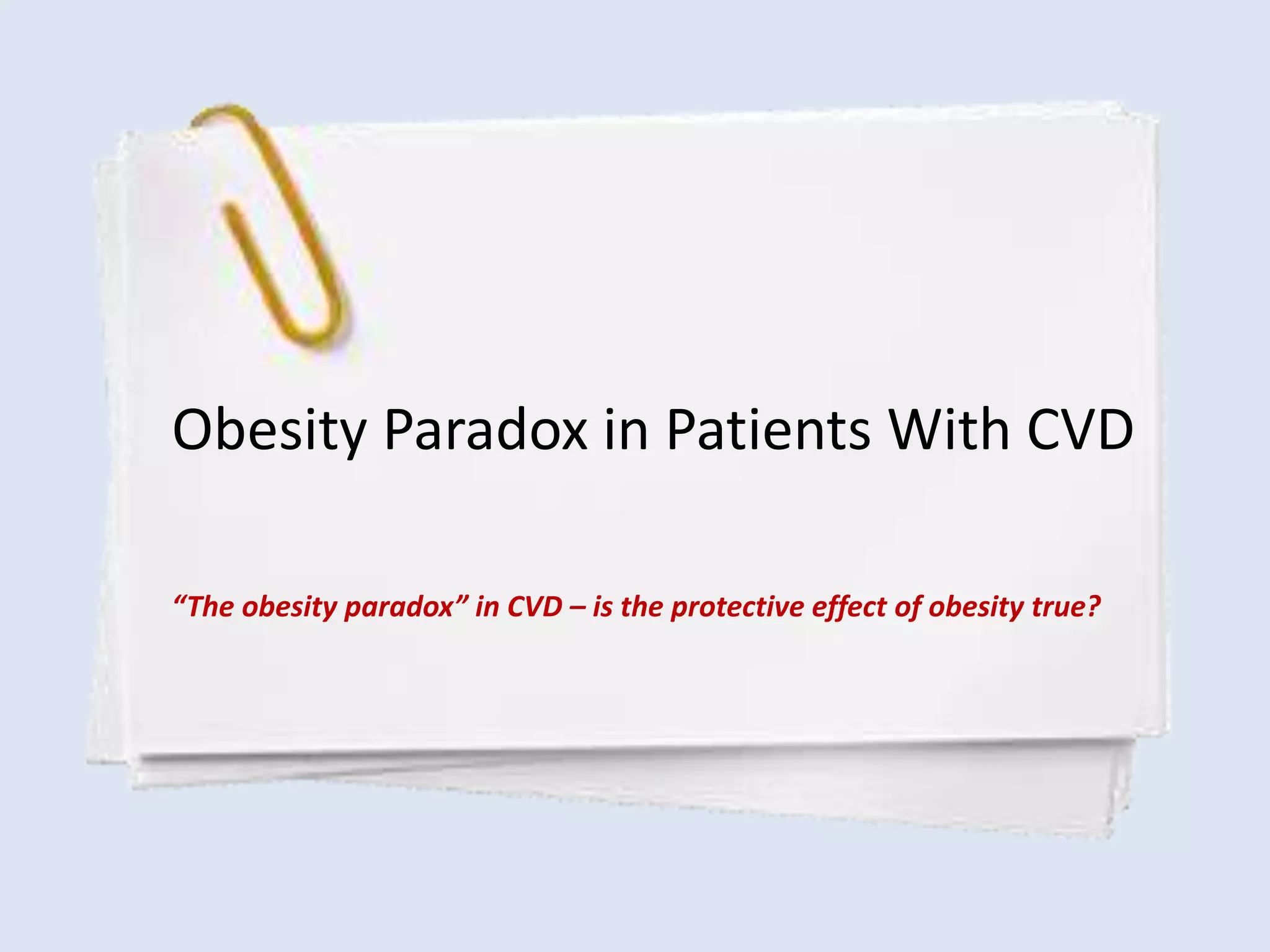 Obesity and Cardiovascular Disease | PPTX