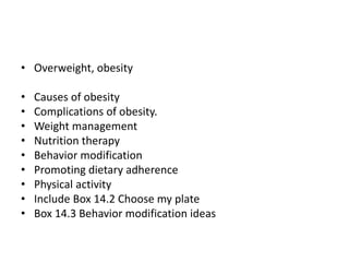 Obesity and eating disorders | PPTX