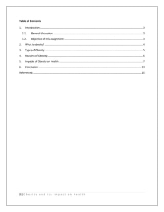 Obesity and its impact on health | PDF