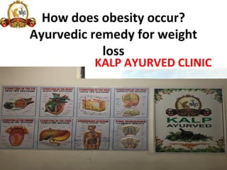 How does obesity occur?
Ayurvedic remedy for weight
loss
KALP AYURVED CLINIC
 