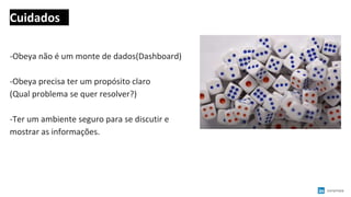 Cuidados
-Obeya não é um monte de dados(Dashboard)
-Obeya precisa ter um propósito claro
(Qual problema se quer resolver?)
-Ter um ambiente seguro para se discutir e
mostrar as informações.
sonymaia
 