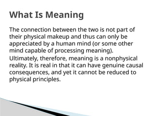 The Pursuit of Meaningfulness in Life ppt | PPTX