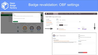 Overview
Badge revalidation: OBF settings
 