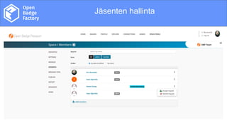 Overview
Jäsenten hallinta
 