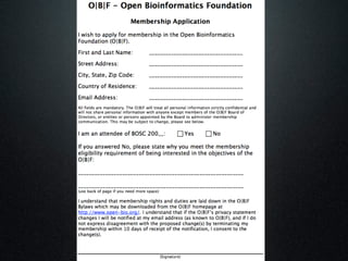 OBF Address at BOSC 2013