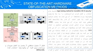 STATE-OF-THE-ART HARDWARE
OBFUSCATION METHODS
‫اخیرا‬
،
‫تکنیک‬
‫های‬
‫مبهم‬
‫سازی‬
‫مدار‬
‫از‬
‫آی‬
‫سی‬
‫های‬
‫دو‬
‫بعدی...