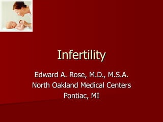 Infertility Edward A. Rose, M.D., M.S.A. North Oakland Medical Centers Pontiac, MI 