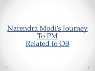 Narendra Modi’s Journey
To PM
Related to OB
 