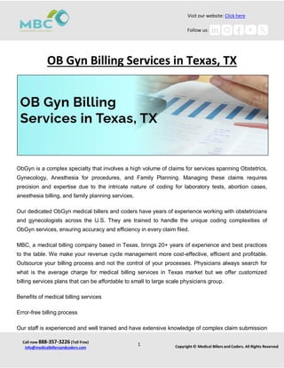 OB Gyn Billing Services in Texas, TX.pdf