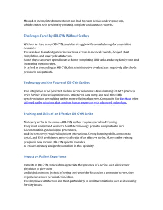 How Medical Scribes Transform Obstetrics and Gynecology Practices | PDF