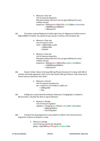 Dimensional Analysis Iv Math Problems Obgyn Med Maths problems and solutions using dimensional analysis.pdf
