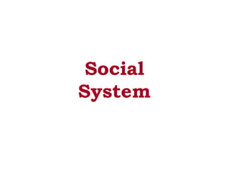 Social
System
 