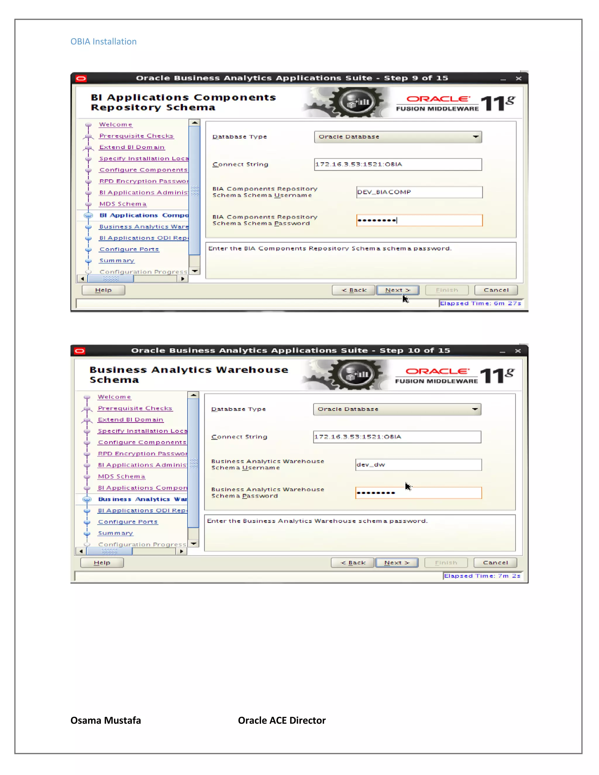 OBIA Installation
Osama Mustafa Oracle ACE Director
 