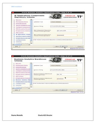 OBIA Installation
Osama Mustafa Oracle ACE Director
 