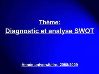 Thème: Diagnostic et analyse SWOT Année universitaire: 2008/2009 