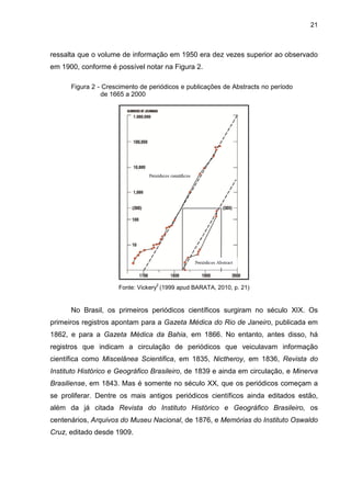 CONSIDERAÇÕES FINAIS
• São requeridas do bibliotecário competências relacionadas a
capacidade de trabalho cooperativo com equipes multidisciplinares,
interação com novas tecnologias, liderança e comunicação e, diante de
tais exigências, reitera-se a necessidade de aprimoramento contínuo do
bibliotecário, a fim de ampliar seus conhecimentos e desenvolver
competências necessárias ao exercício profissional.
• As conclusões desse estudo convergem para um potencial aumento da
inserção do bibliotecário no campo da editoração científica, dada a
necessidade premente de profissionalização das equipes editoriais.
 