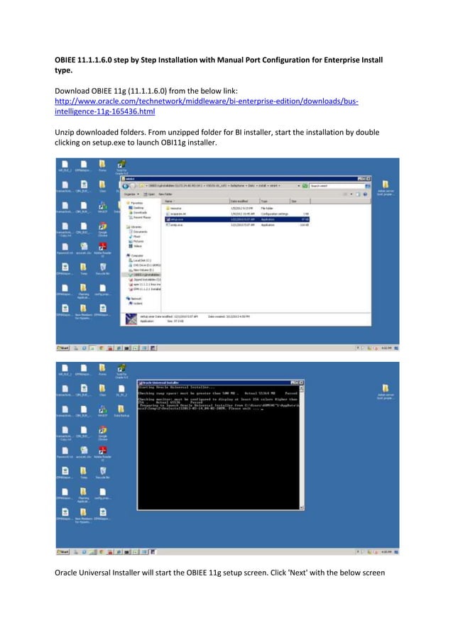 OBIEE 11g installation steps PDF