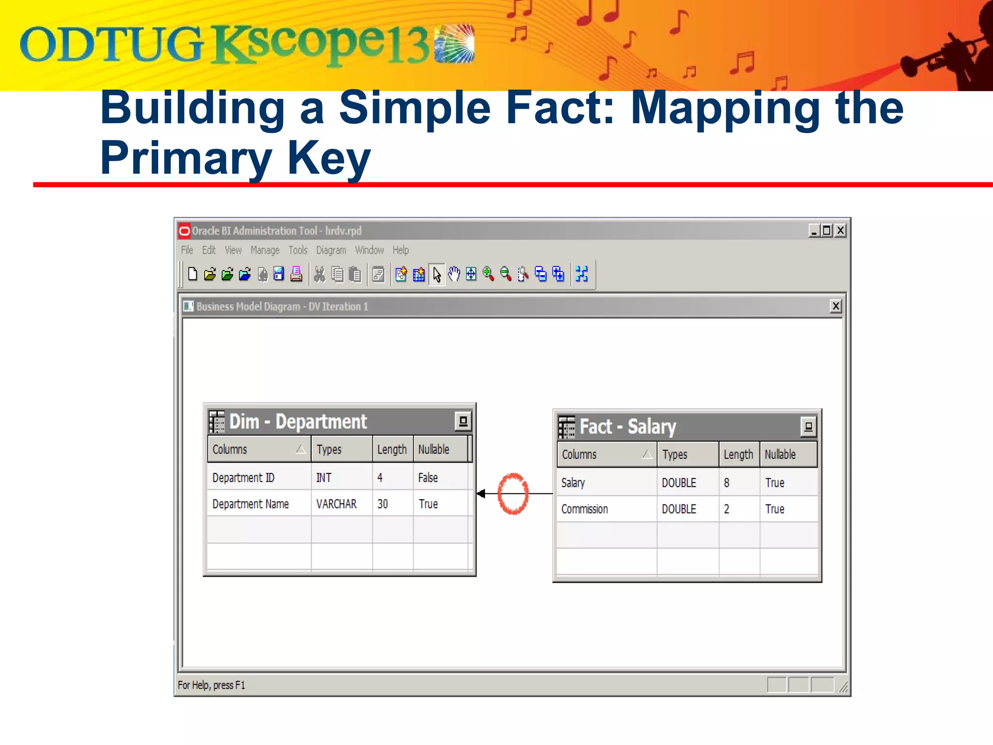 Building a Simple Fact: Mapping the
Primary Key
 