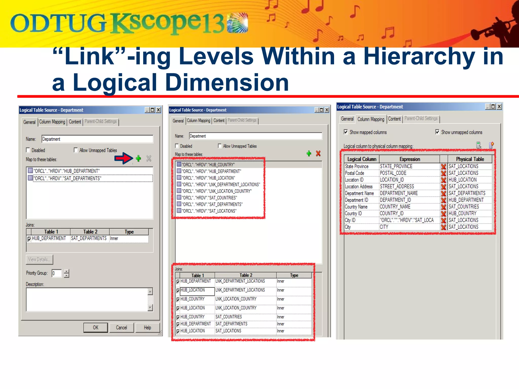 “Link”-ing Levels Within a Hierarchy in
a Logical Dimension
 