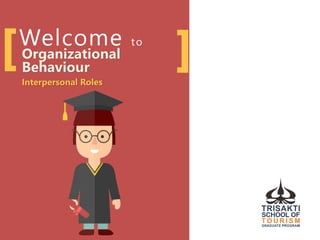 Welcome to
Organizational
Behaviour
Interpersonal Roles
 