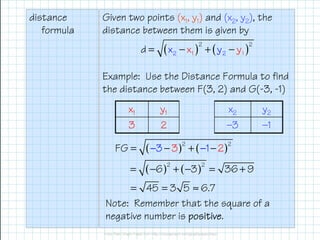 Obj. 7 Midpoint and Distance Formulas | PDF