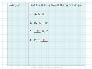 Obj 23 Pythagorean Theorem