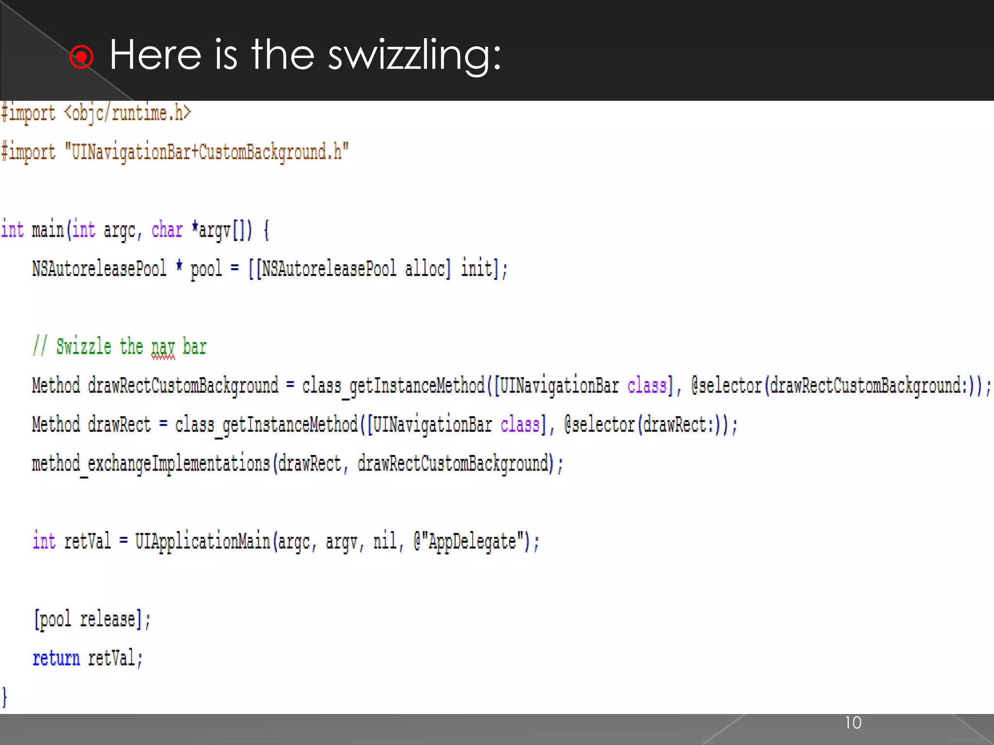  Here is the swizzling:
10
 