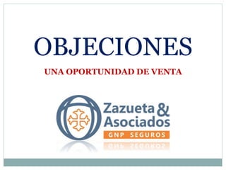 OBJECIONES
UNA OPORTUNIDAD DE VENTA