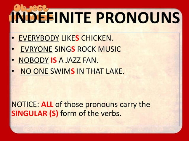 Object indefinite pronouns- | PPT