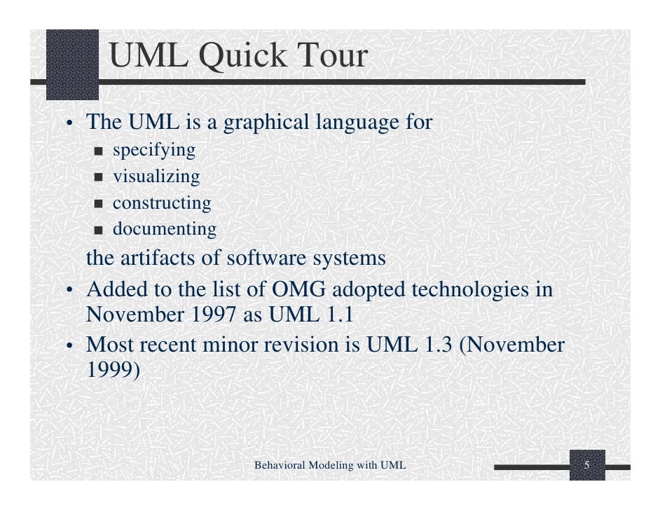 Object Modeling with UML: Behavioral Modeling