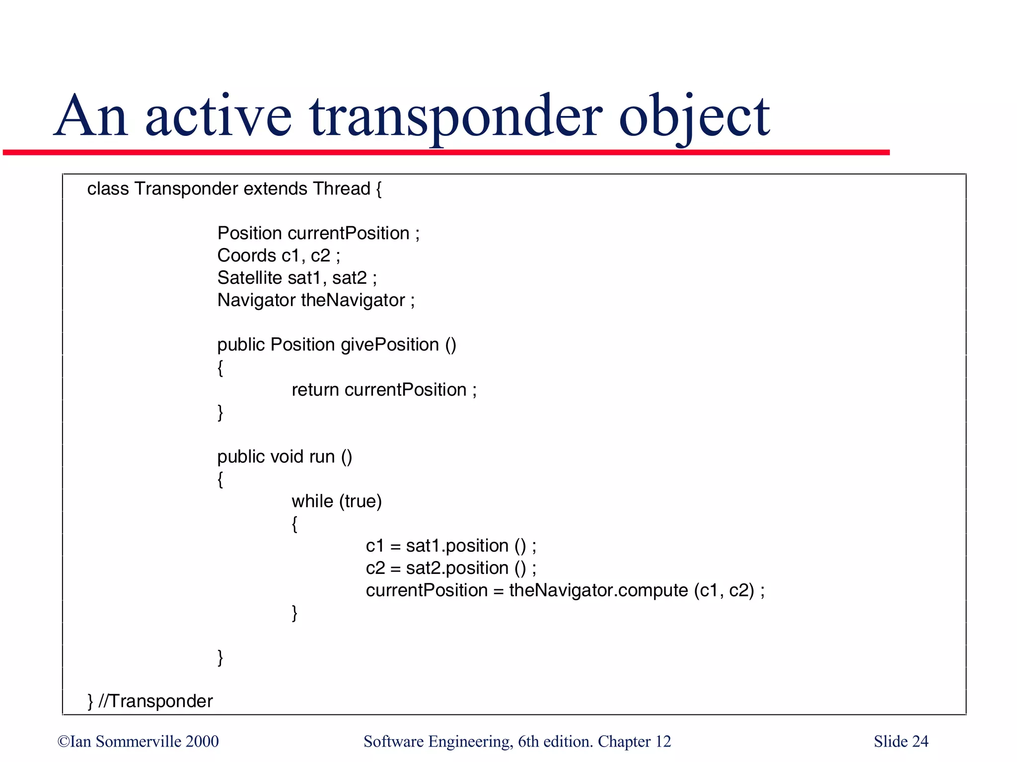 An active transponder object 