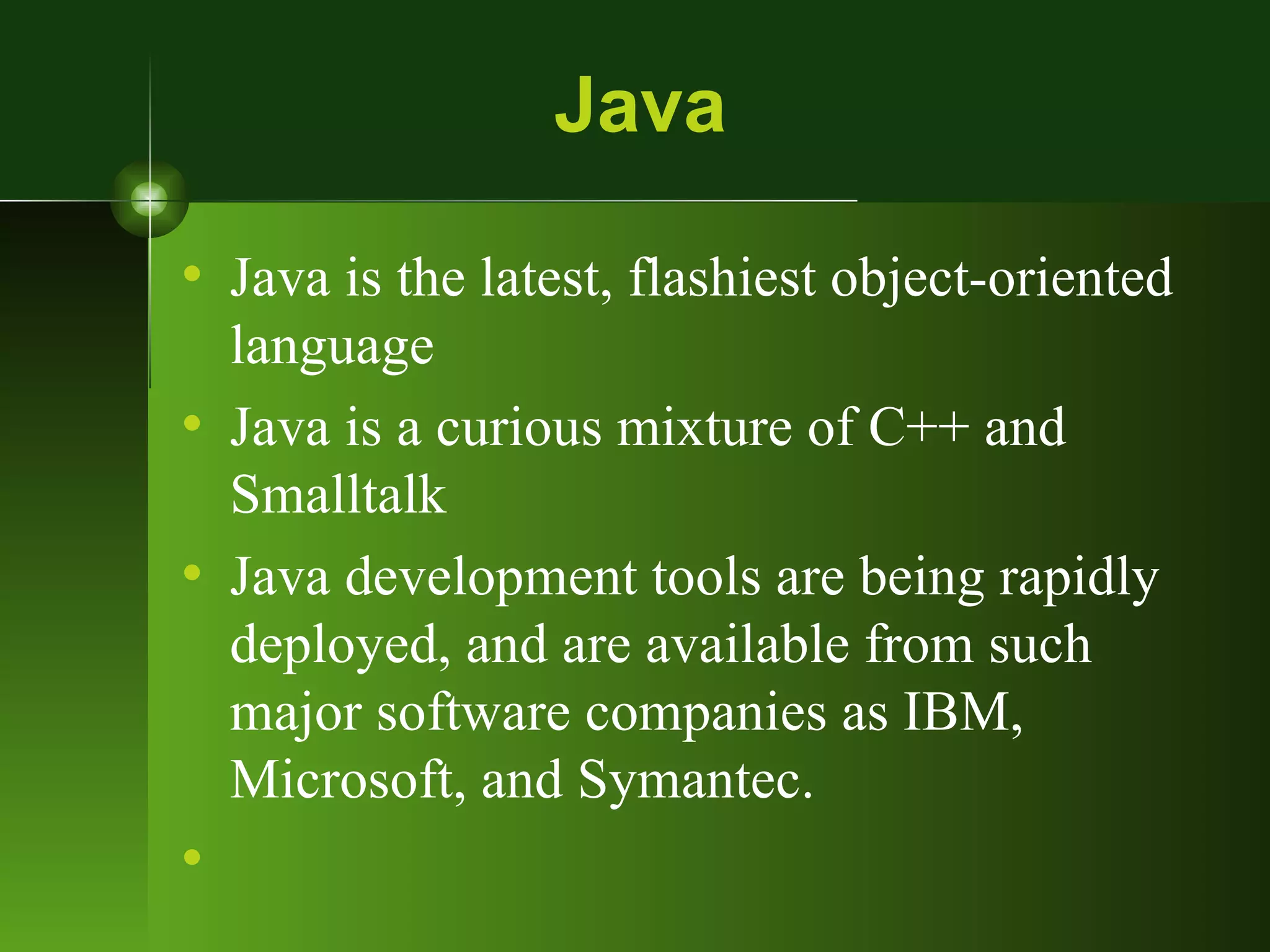 Object Oriented Language | PPT