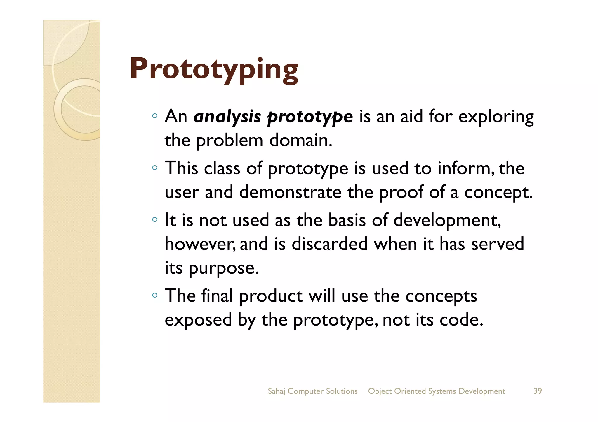 Object oriented systems development life cycle ppt pdf
