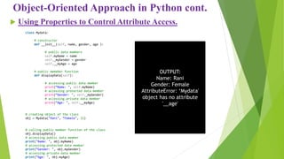 Object oriented approach in python programming | PPT