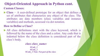 Object oriented approach in python programming | PPT
