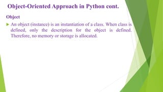 Object oriented approach in python programming | PPT