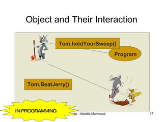 Object and Their Interaction Program Tom.holdYourSweep() Tom.BeatJerry() IN PROGRAMMING 