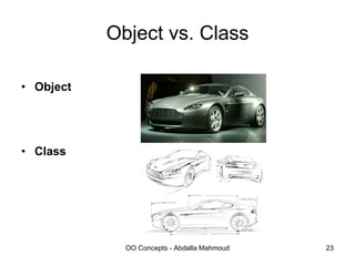 Object vs. Class Object Class 